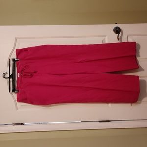 Fabulous fusia pink silk & linen trouser dress pants Liz Claiborne size 16